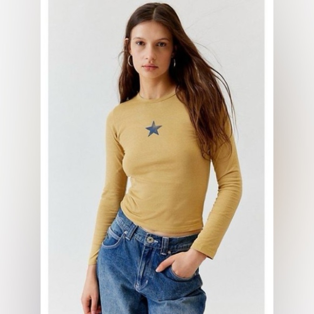 Urban Outfitters Star Yellow Top